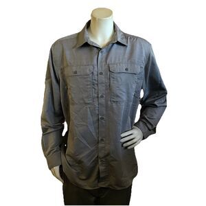 Mountain Hardwear Vented Button Down Shirt Roll Sleeve Gray XL Gorpcore